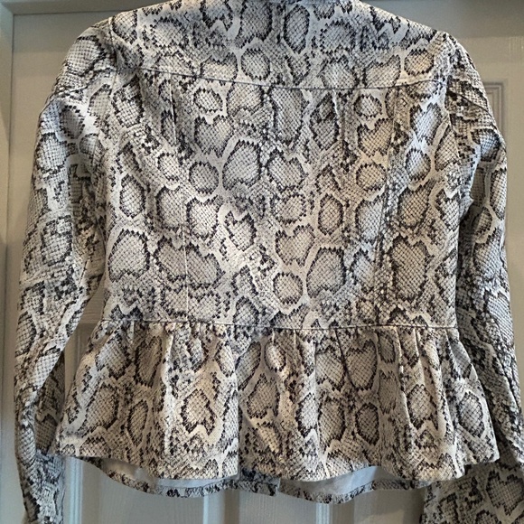 Olivaceous Reptile Print Peplum Jacket - Picture 4 of 5